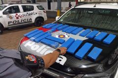 Operação da Força Tática da PM em Rubião Júnior resulta em apreensão de 22 “tijolos” de maconha