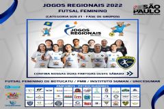 Futsal feminino de Botucatu enfrenta Pratânia pela fase classificatória dos Jogos Regionais